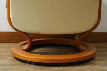 中古　美品　EKORNES(エコーネス)　Stressless Wing(ウィング)　本革　オットマン付きストレスレスチェア　定価約35万円　(R-088156)