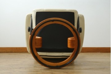 中古　美品　EKORNES(エコーネス)　Stressless Wing(ウィング)　本革　オットマン付きストレスレスチェア　定価約35万円　(R-088156)