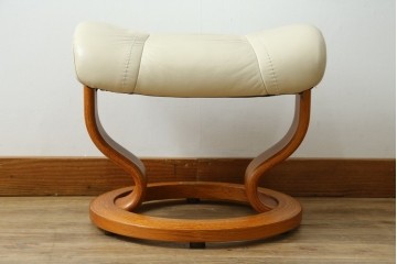 中古　美品　EKORNES(エコーネス)　Stressless Wing(ウィング)　本革　オットマン付きストレスレスチェア　定価約35万円　(R-088156)