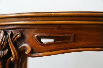 中古　美品　展示品　CLイタリア(CLItalia)　象嵌天板と優美な装飾が上品な丸テーブル　(R-088157)