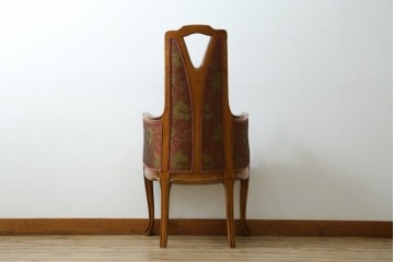 中古　美品　イタリア高級家具　メデア(Medea)　アール・ヌーヴォー様式の優美な曲線と彫刻が目を引くアームチェア　定価約50万円　(R-088158)