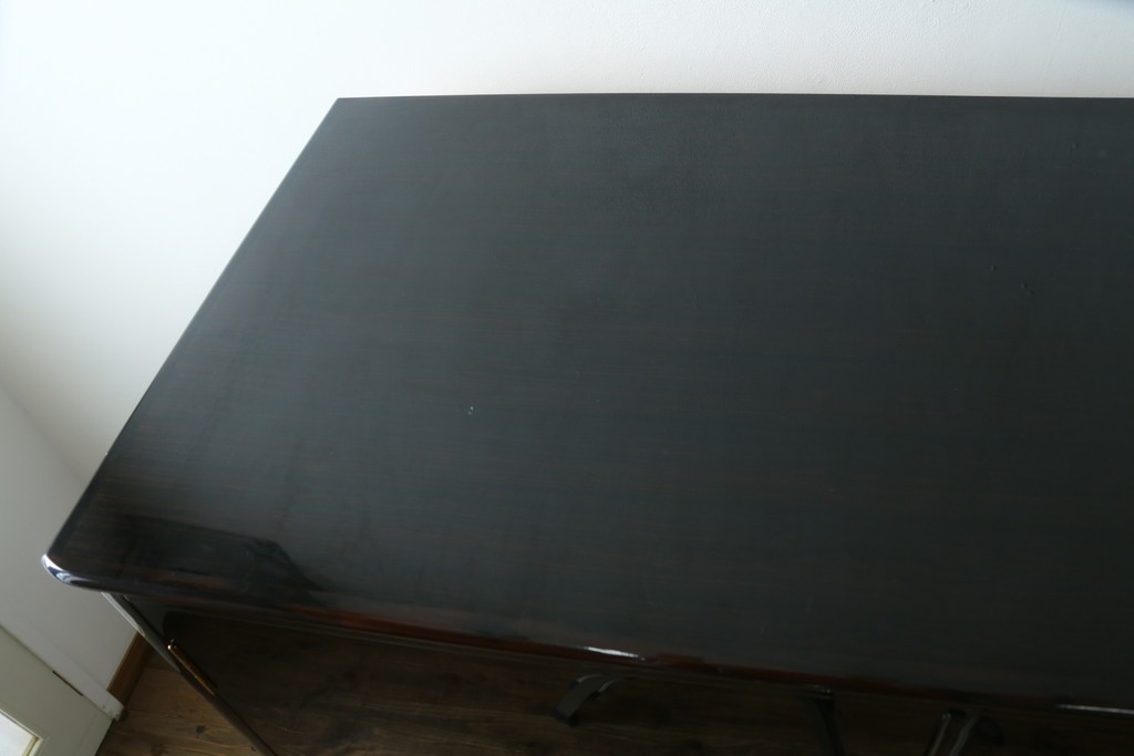 中古　高級品　黒檀　扇面と流水文の蒔絵が上品な衣装箪笥　定価約150万円　(R-088159)