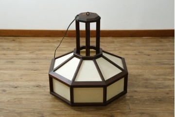 ヴィンテージ照明　希少な廃番品　松本民芸家具　八角形のシェードが趣ある吊大アンドン　(R-088165)