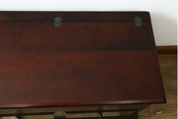 中古　美品　希少な廃番品!!　北海道和光民芸家具　樺(カバ)材　深みのある木色が美しい引き出し2杯付きのベンチチェスト　(R-088167)