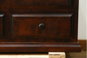 中古　美品　希少な廃番品!!　北海道和光民芸家具　樺(カバ)材　深みのある木色が美しい引き出し2杯付きのベンチチェスト　(R-088167)