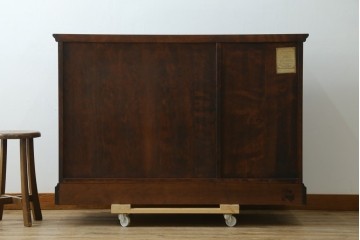 中古　美品　神居民芸(Kamui、カムイ)　ブランドロゴ入り　格子入りガラス扉のサイドボード　(R-088168)