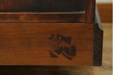 中古　美品　神居民芸(Kamui、カムイ)　ブランドロゴ入り　格子入りガラス扉のサイドボード　(R-088168)