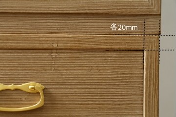 《天板取り付け加工費込み》　中古　伝統工芸品　上品な金色の金具が映える引き出し3杯の名古屋総桐箪笥ローチェスト　(R-088172)