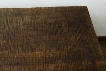 和製ヴィンテージ　特注　職人手作り　天板に施された名栗(なぐり)加工が存在感を放つダイニングテーブル　制作費約60万円　(R-088179)