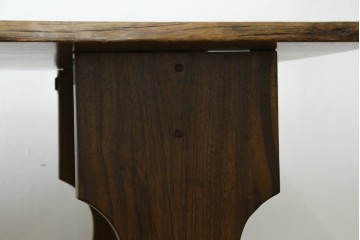 和製ヴィンテージ　特注　職人手作り　天板に施された名栗(なぐり)加工が存在感を放つダイニングテーブル　制作費約60万円　(R-088179)