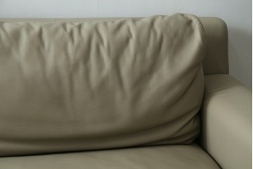 中古　美品　CONDE HOUSE(カンディハウス)　本革　ウォールナット材　オットマン付き2人掛けソファ　定価約128万円　(R-088180)