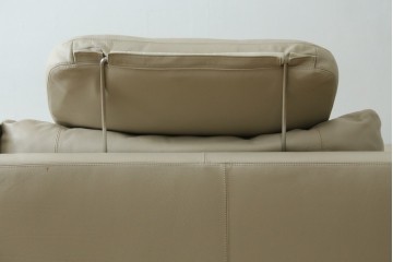 中古　美品　CONDE HOUSE(カンディハウス)　本革　ウォールナット材　オットマン付き2人掛けソファ　定価約128万円　(R-088180)