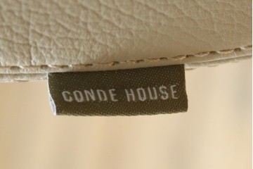 中古　美品　CONDE HOUSE(カンディハウス)　本革　ウォールナット材　オットマン付き2人掛けソファ　定価約128万円　(R-088180)