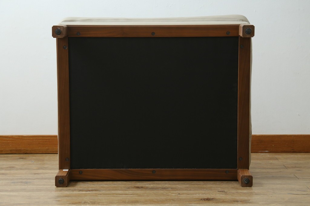 中古　美品　CONDE HOUSE(カンディハウス)　本革　ウォールナット材　オットマン付き2人掛けソファ　定価約128万円　(R-088180)