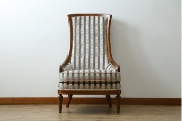 中古　DREXEL HERITAGE(ドレクセルヘリテイジ)　Upholstery(アップホルスタリー)　ストライプ柄のハイバックチェア　(R-088184)