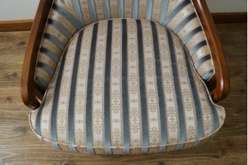 中古　DREXEL HERITAGE(ドレクセルヘリテイジ)　Upholstery(アップホルスタリー)　ストライプ柄のハイバックチェア　(R-088184)