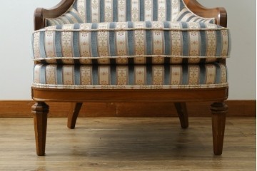 中古　DREXEL HERITAGE(ドレクセルヘリテイジ)　Upholstery(アップホルスタリー)　ストライプ柄のハイバックチェア　(R-088184)