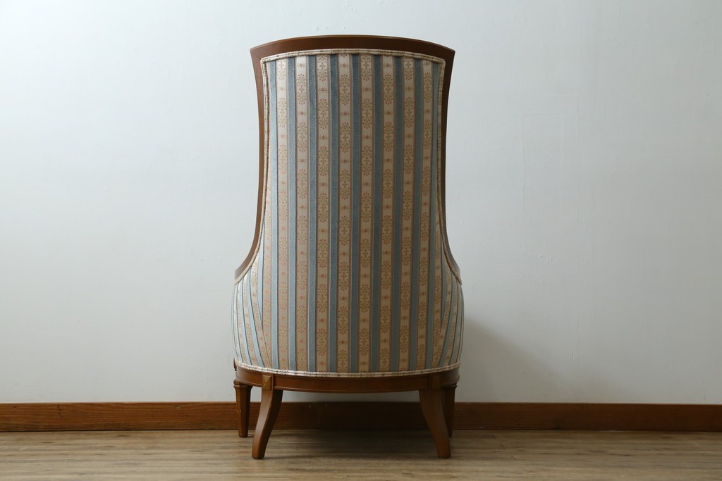 中古　DREXEL HERITAGE(ドレクセルヘリテイジ)　Upholstery(アップホルスタリー)　ストライプ柄のハイバックチェア　(R-088184)