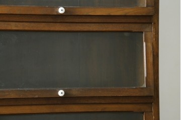 和製アンティーク　栓材　スライド扉(フリップアップ扉)のブックケース　(R-088185)