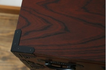 中古　美品　欅産業　仙台民藝箪笥(仙台箪笥)　漆塗りの収納箪笥　定価約41万円　(R-088186)