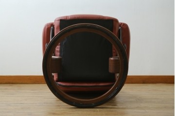 中古　美品　EKORNES(エコーネス)　コンサルシリーズ　Sサイズ　本革　洗練されたデザインが魅力のストレスレスチェアとオットマンのセット　(R-088188)