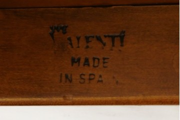 中古　美品　VARO,S.A. VALENTI(バロッサバレンティ)　挽物脚と丸型天板が上品なダイニングテーブル　(R-088197)