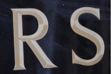【簡易リペア限定品】　イギリスヴィンテージ　ガラス裏文字　金文字が映える看板　(R-088202)