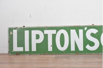 イギリスヴィンテージ　英国王室御用達　LIPTON(リプトン)　王室紋章入りホーロー看板　(R-088204)