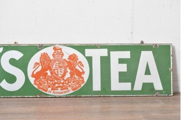 イギリスヴィンテージ　英国王室御用達　LIPTON(リプトン)　王室紋章入りホーロー看板　(R-088204)