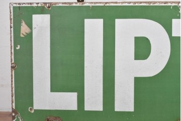 イギリスヴィンテージ　英国王室御用達　LIPTON(リプトン)　王室紋章入りホーロー看板　(R-088204)