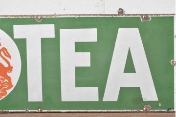 イギリスヴィンテージ　英国王室御用達　LIPTON(リプトン)　王室紋章入りホーロー看板　(R-088204)