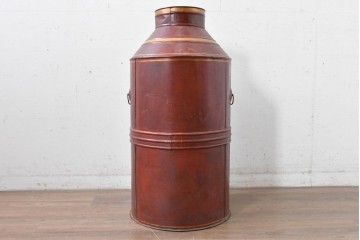 イタリアヴィンテージ　工房ペイント品　ハンドペイトが施されたオリーブオイルディスペンサー缶　(R-088211)
