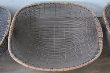 アジアンヴィンテージ　特大サイズの籠3点セット　(R-088222)