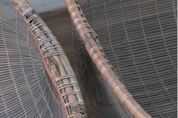 アジアンヴィンテージ　特大サイズの籠3点セット　(R-088222)