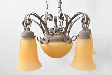 中古　希少な廃番品　オーデリック　曲線フレームが優美な6灯シャンデリア　(R-088229)