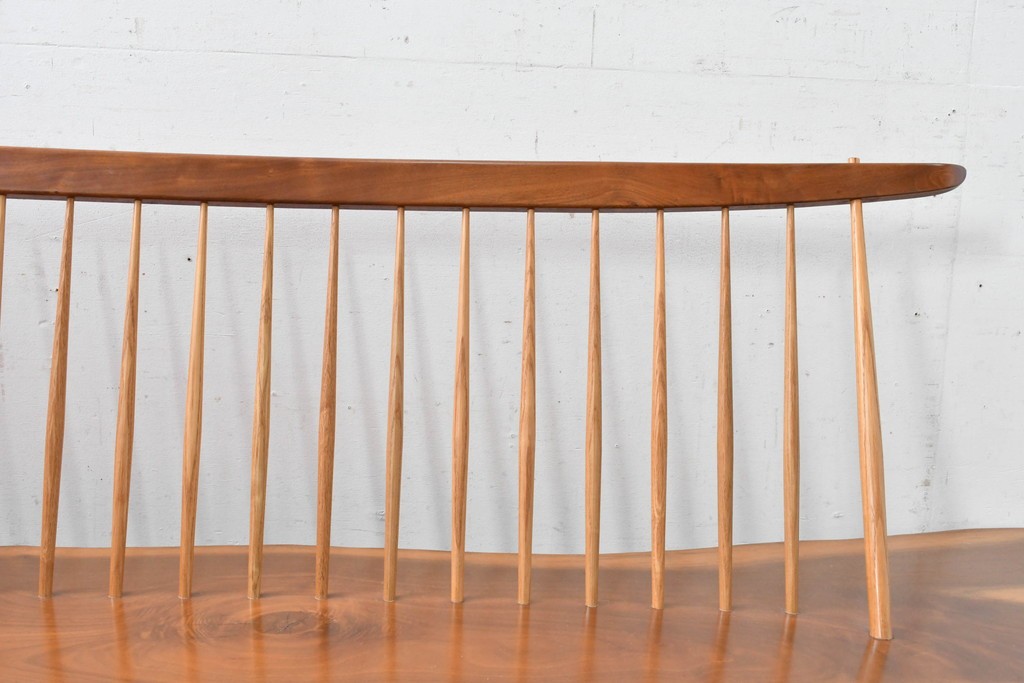 和製ヴィンテージ　ジョージ・ナカシマ(George Nakashima)　素材を活かした造形が魅力のコノイドベンチ　(R-088232)