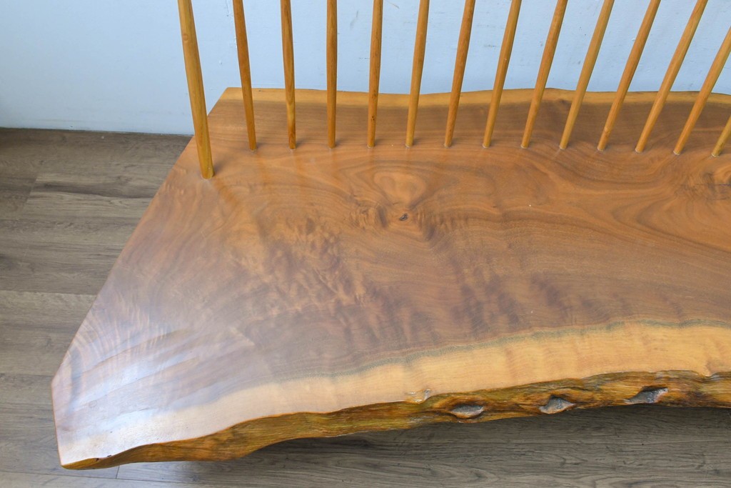 和製ヴィンテージ　ジョージ・ナカシマ(George Nakashima)　素材を活かした造形が魅力のコノイドベンチ　(R-088232)