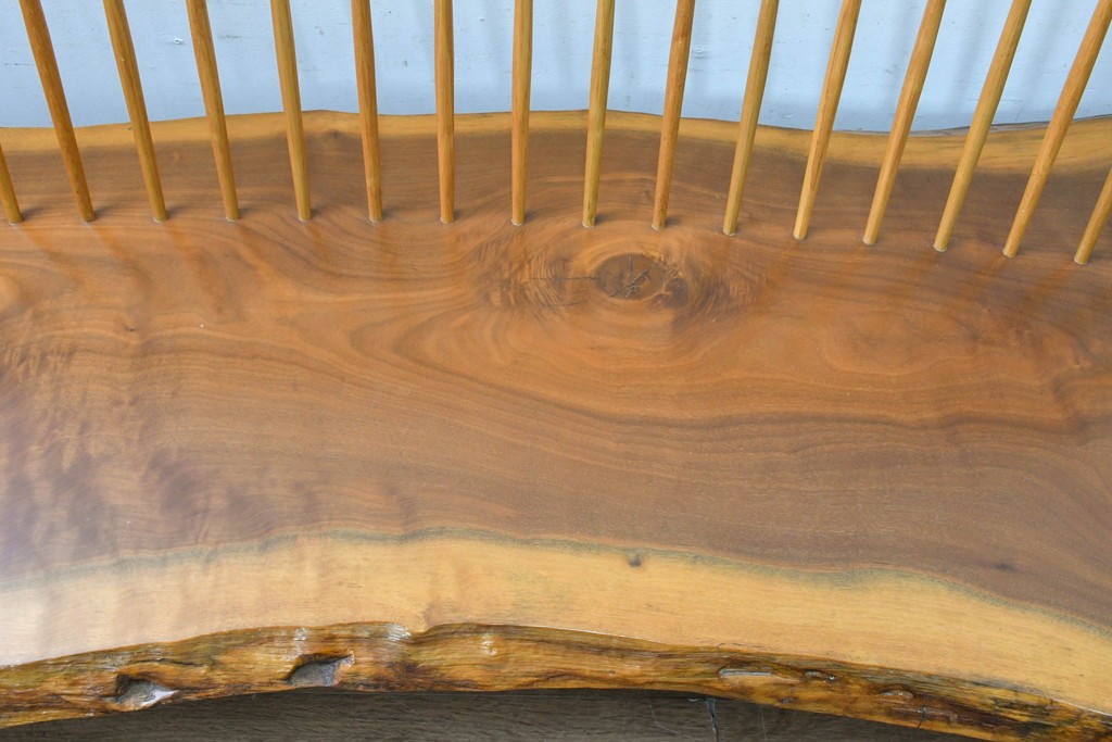 和製ヴィンテージ　ジョージ・ナカシマ(George Nakashima)　素材を活かした造形が魅力のコノイドベンチ　(R-088232)