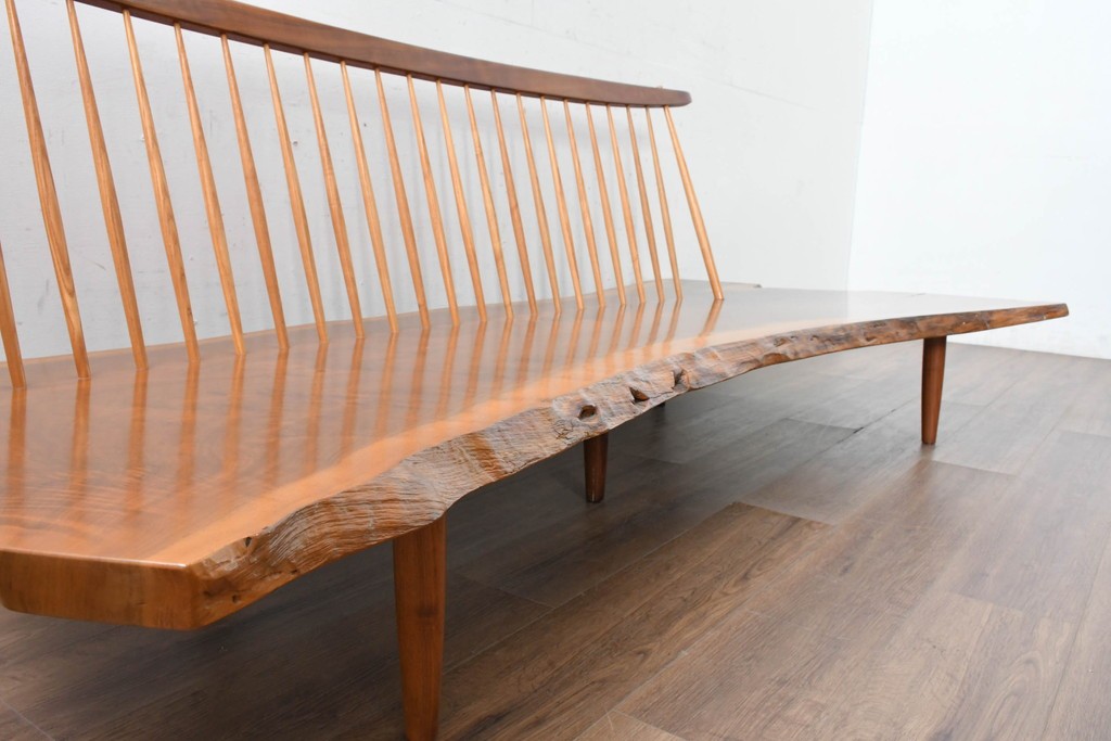 和製ヴィンテージ　ジョージ・ナカシマ(George Nakashima)　素材を活かした造形が魅力のコノイドベンチ　(R-088232)