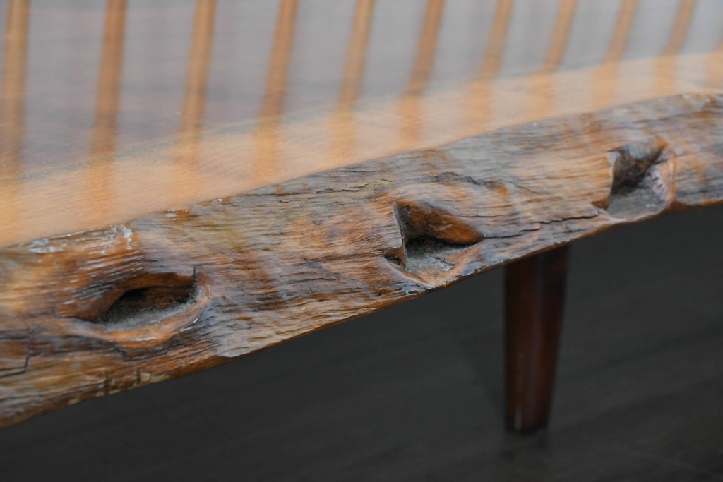 和製ヴィンテージ　ジョージ・ナカシマ(George Nakashima)　素材を活かした造形が魅力のコノイドベンチ　(R-088232)