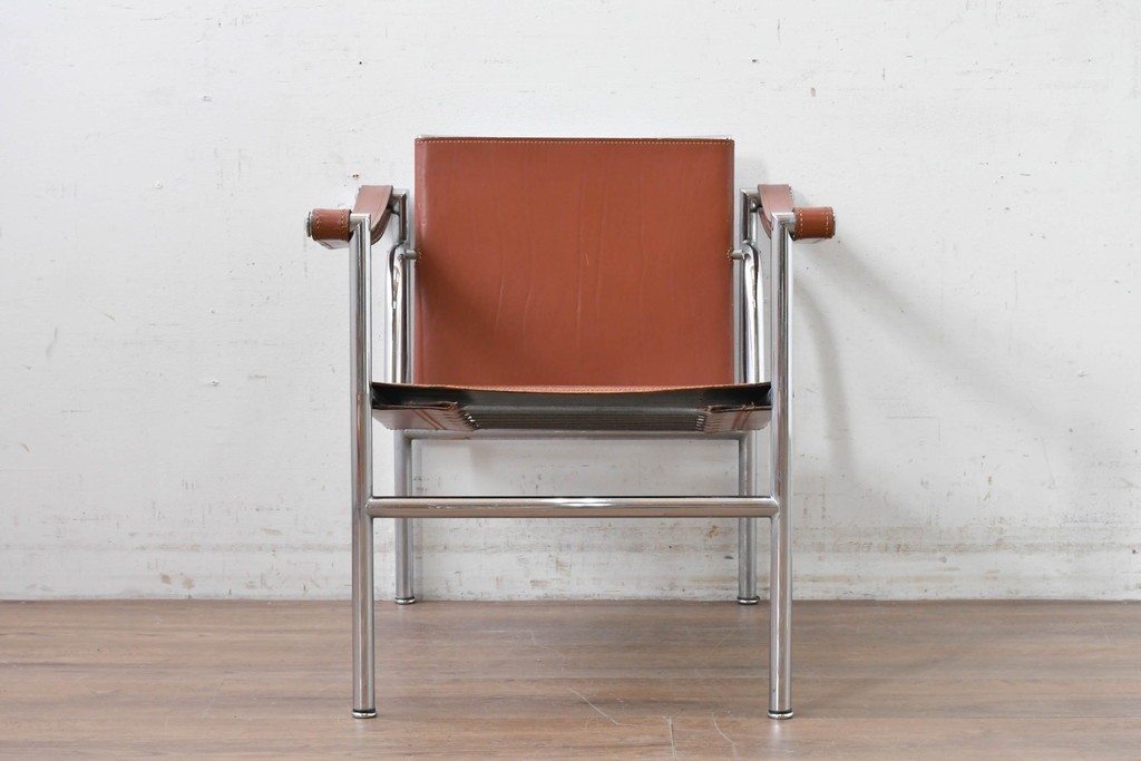 【簡易リペア限定品】　イタリアヴィンテージ　Cassina(カッシーナ)　当時のロゴシールあり　ル・コルビュジエ(Le Corbusier)　ピエール・ジャンヌレ(Pierre Jeanneret)　シャルロット・ペリアン(Charlotte Perriand)　LC1　スリングチェア　現行定価約78万円　(R-088233)