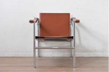 【簡易リペア限定品】　イタリアヴィンテージ　Cassina(カッシーナ)　当時のロゴシールあり　ル・コルビュジエ(Le Corbusier)　ピエール・ジャンヌレ(Pierre Jeanneret)　シャルロット・ペリアン(Charlotte Perriand)　LC1　スリングチェア　現行定価約78万円　(R-088233)