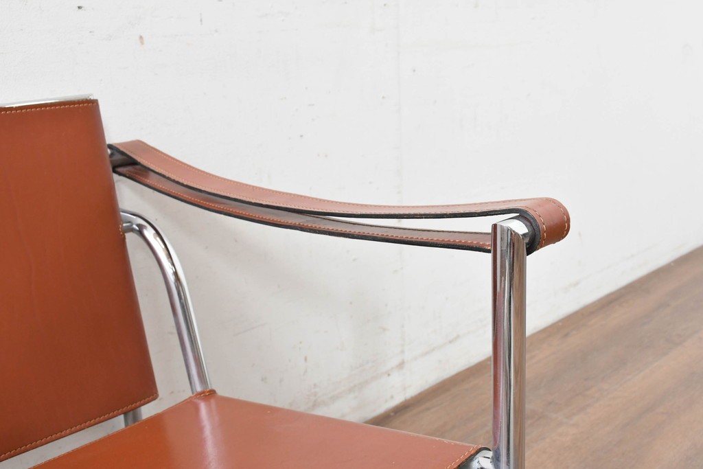 【簡易リペア限定品】　イタリアヴィンテージ　Cassina(カッシーナ)　当時のロゴシールあり　ル・コルビュジエ(Le Corbusier)　ピエール・ジャンヌレ(Pierre Jeanneret)　シャルロット・ペリアン(Charlotte Perriand)　LC1　スリングチェア　現行定価約78万円　(R-088233)