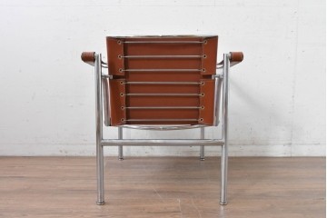 【簡易リペア限定品】　イタリアヴィンテージ　Cassina(カッシーナ)　当時のロゴシールあり　ル・コルビュジエ(Le Corbusier)　ピエール・ジャンヌレ(Pierre Jeanneret)　シャルロット・ペリアン(Charlotte Perriand)　LC1　スリングチェア　現行定価約78万円　(R-088233)