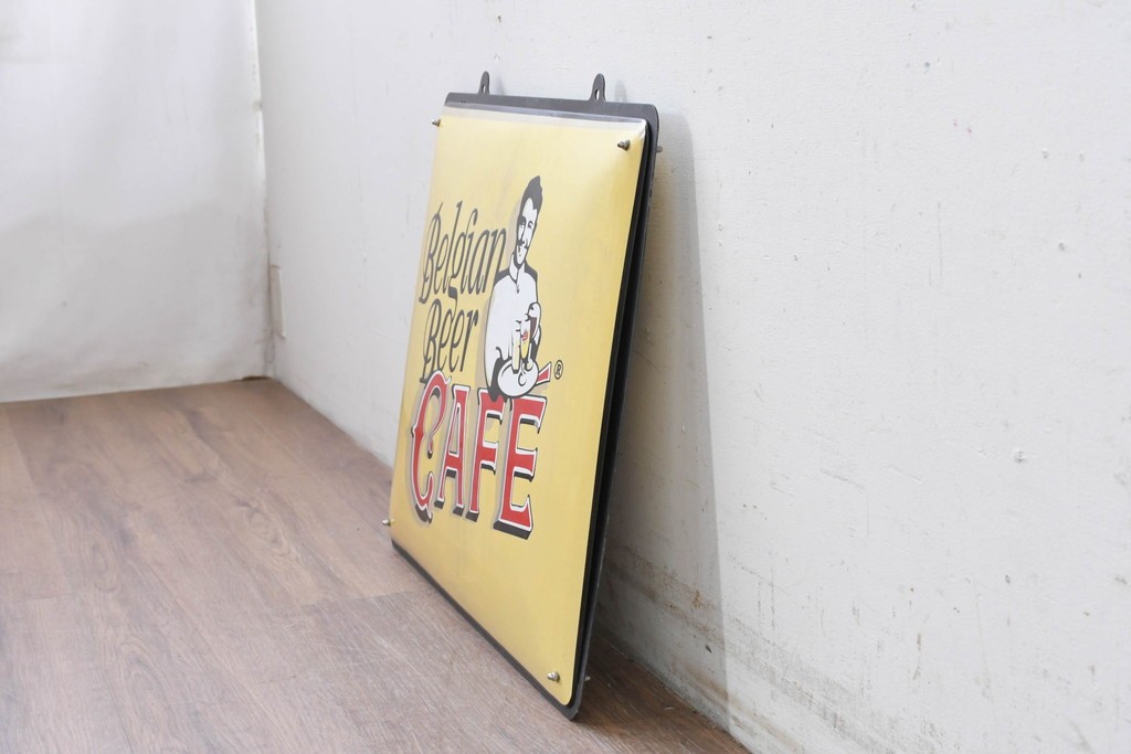 ヴィンテージ雑貨　ベルギー　レトロなアート看板　(R-088240)