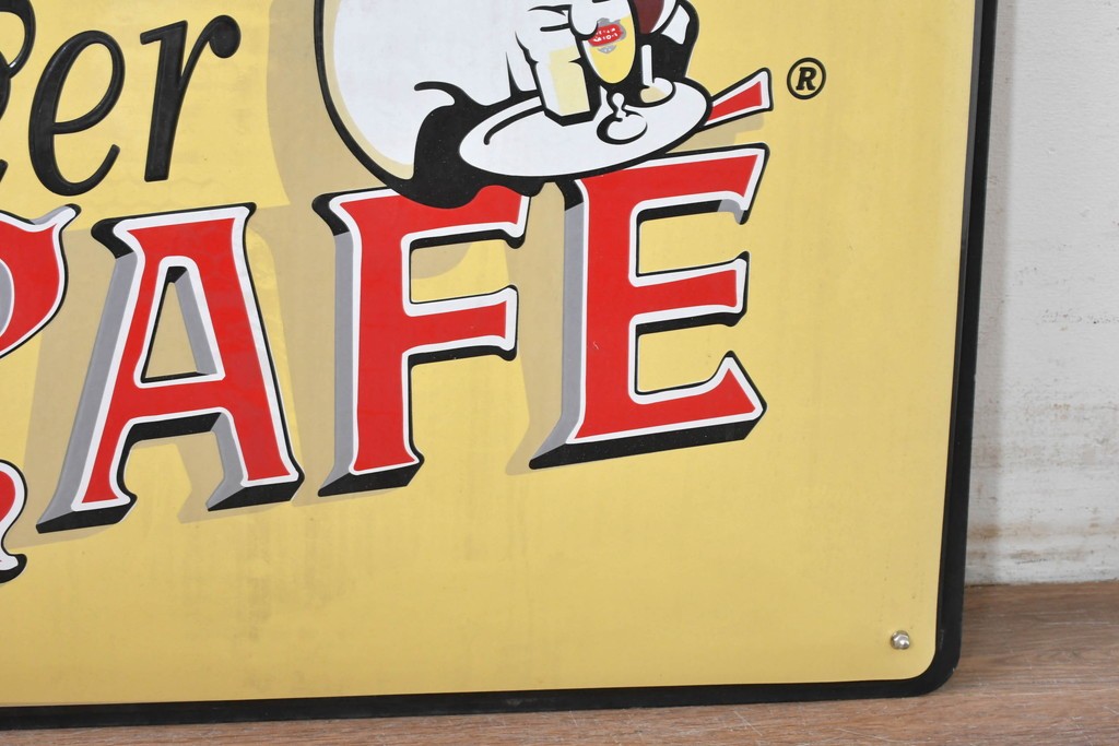 ヴィンテージ雑貨　ベルギー　レトロなアート看板　(R-088240)