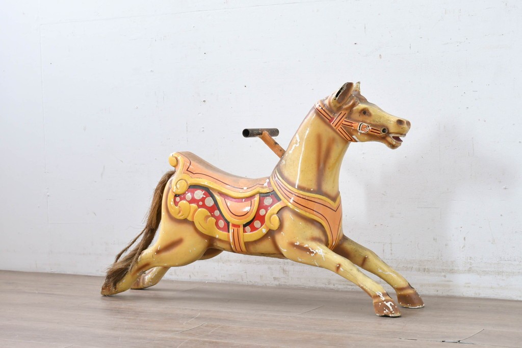 【簡易リペア限定品】　イギリスヴィンテージ　躍動感のある馬のオブジェ　※ディスプレイ用　(R-088241)