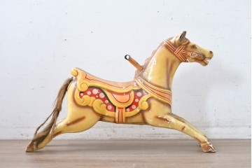 【簡易リペア限定品】　イギリスヴィンテージ　躍動感のある馬のオブジェ　※ディスプレイ用　(R-088241)