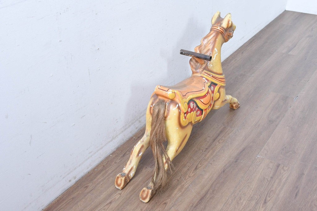 【簡易リペア限定品】　イギリスヴィンテージ　躍動感のある馬のオブジェ　※ディスプレイ用　(R-088241)