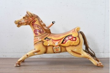 【簡易リペア限定品】　イギリスヴィンテージ　躍動感のある馬のオブジェ　※ディスプレイ用　(R-088241)